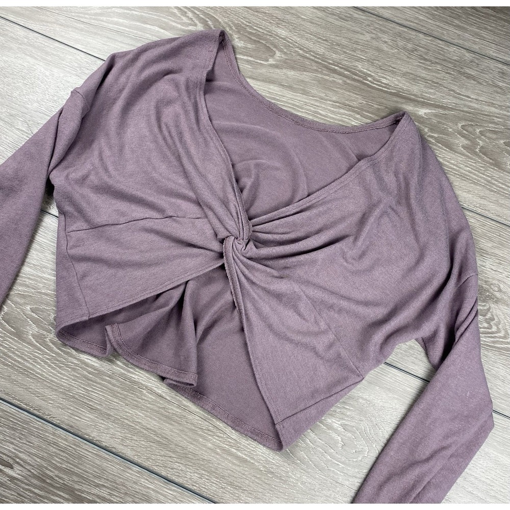 Beyond Yoga Women's Long Sleeve Knit Twist Pullover Purple Medium *read*